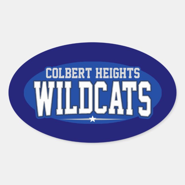 Adesivo Oval Segundo grau Colbert Heights; Wildcats (Frente)