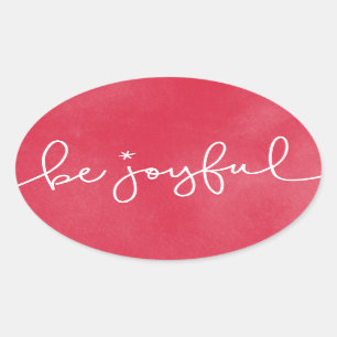 Adesivo Oval Seja Joyly Red Watercolor Sticker