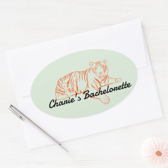 Adesivo Oval Selgle Tiger Bachelorette (Envelope)