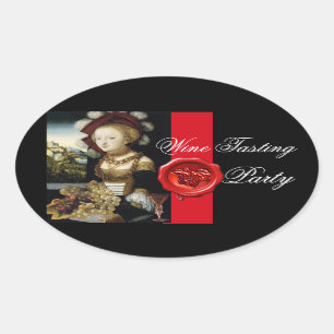ADESIVO OVAL SELO ANTIGO DA CERA DO PARTIDO DA DEGUSTAÇÃO DE