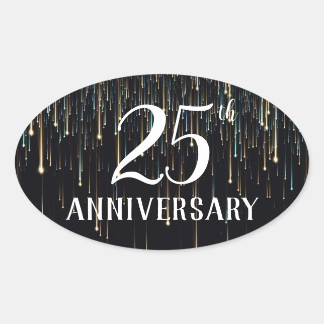 Adesivo Oval Selo de Envelope de 25 anos (Frente)