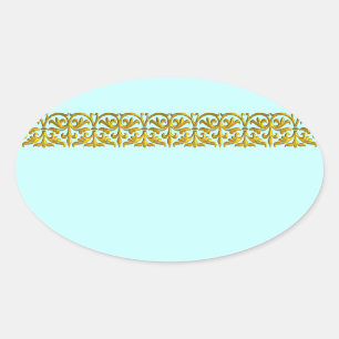 Adesivo Oval Selo de Envelope do Favor de Casamento Dourado Tea