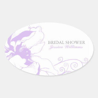 Adesivo Oval Selo de Envelope Floral Chic