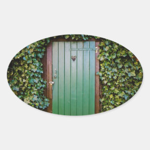 Adesivo Oval Selo do envelope do jardim secreto