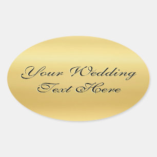 Adesivo Oval Selo Dourado customizável do casamento
