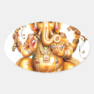 ADESIVO OVAL SENHOR GANESH HINDU DEUS