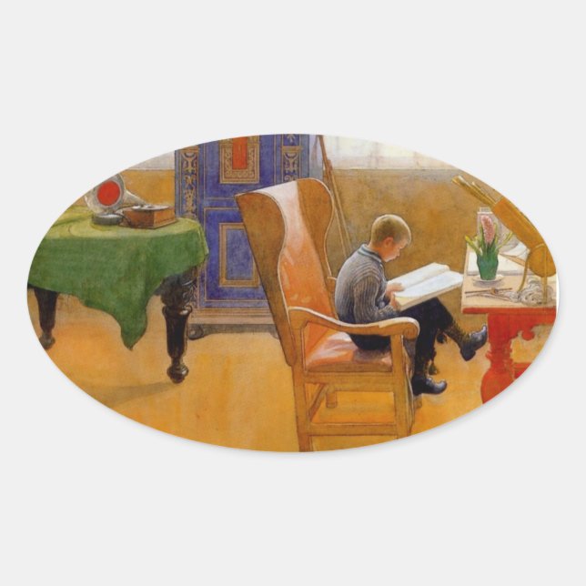 Adesivo Oval Sentado na Cadeira Armada (Frente)