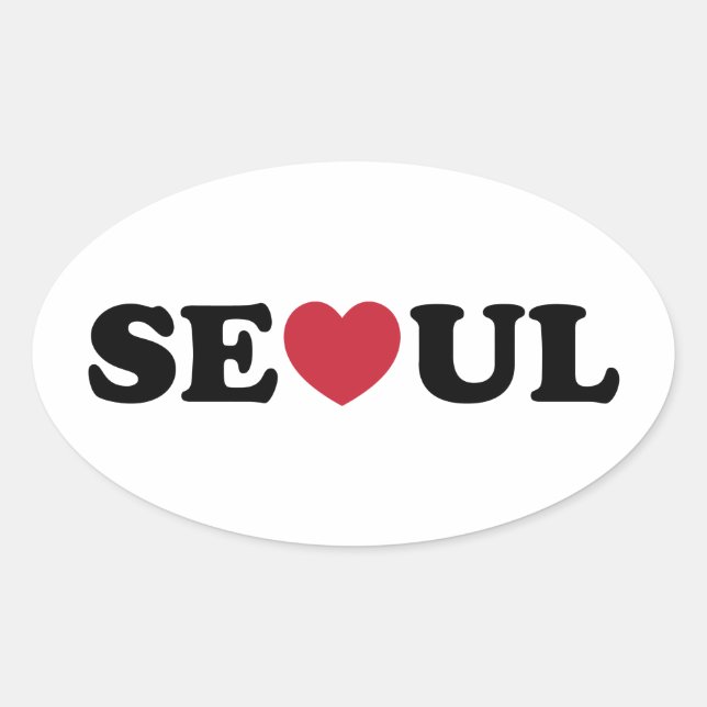 Adesivo Oval Seoul Love Heart (Frente)