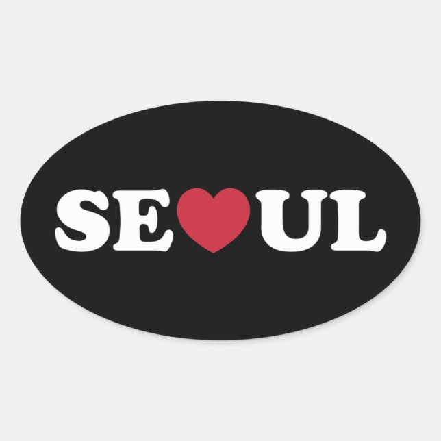 Adesivo Oval Seoul Love Heart (Frente)