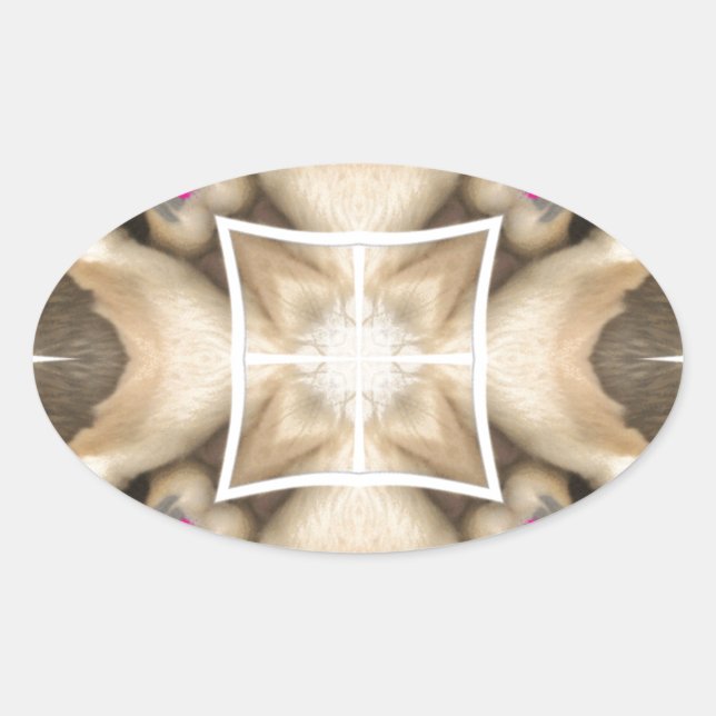 Adesivo Oval Serengeti Splendor: Oculto de Animais Vibrantes (Frente)