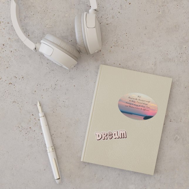 Adesivo Oval Serenity Prayer Pink Seacape Sunset (In Situ Journal)