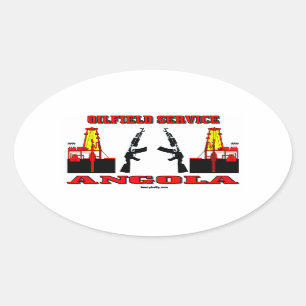 Adesivo Oval Serviço Angola do campo petrolífero, Oilman