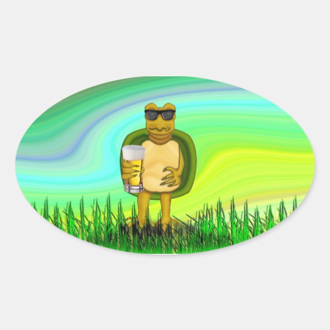 Adesivo Oval Sesty Turtle (Frente)