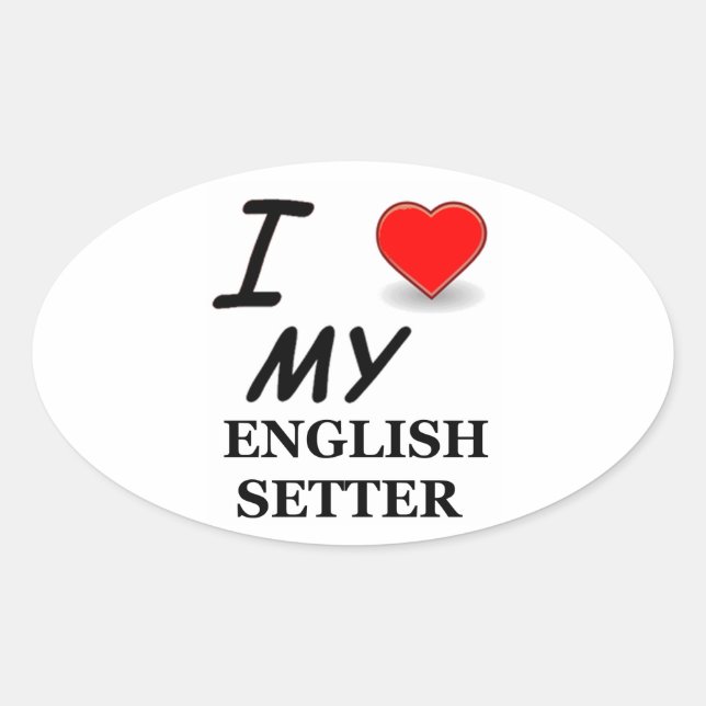 Adesivo Oval Setter Inglês (Frente)