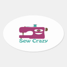 Adesivo Oval Sew Crazy