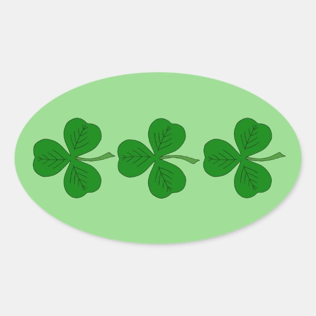 Adesivo Oval Shamrock Trio (Frente)