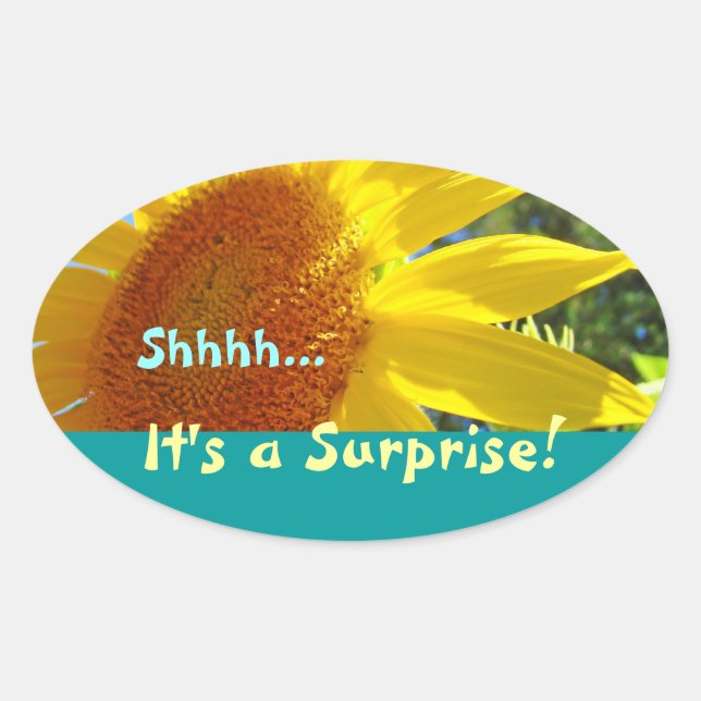 Adesivo Oval Shhh... É uma Surpresa! (Frente)