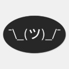 Adesivo Oval Shrug Emoticon ¯\_(ツ)_/ movimento Japonês Kaomoji