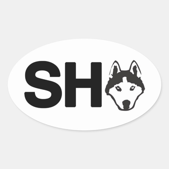 Adesivo Oval Siberian Husky Oval Sticker (Frente)