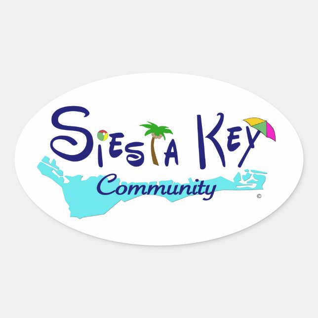 Adesivo Oval Siesta Key Community Sticker (Frente)