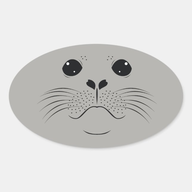 Adesivo Oval Silhueta de foca (Frente)