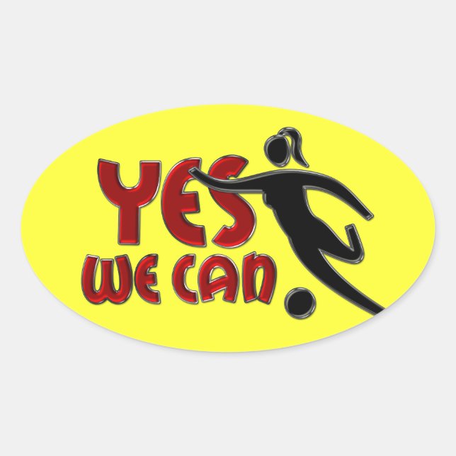 Adesivo Oval SIM, PODEMOS - Futebol feminino (Frente)