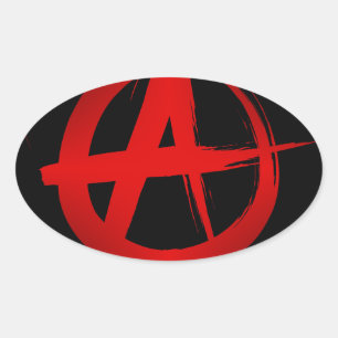 Adesivo Oval Símbolo de anarquia