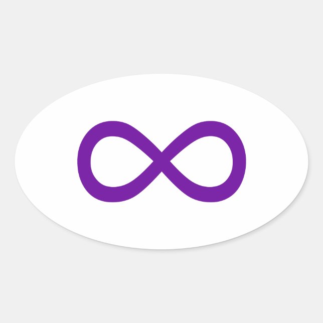 Adesivo Oval Símbolo de Infinito Roxo (Frente)