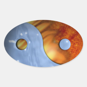 Adesivo Oval Símbolo de Yin e Yang