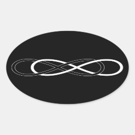 Adesivo Oval Símbolo duplo Infinito - Preto e Branco