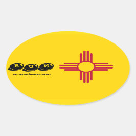 Adesivo Oval Símbolo Zia Runker Sticker