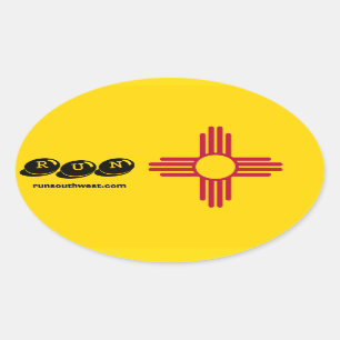 Adesivo Oval Símbolo Zia Runker Sticker