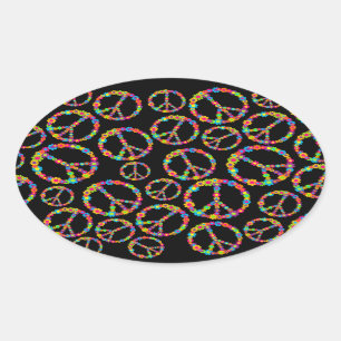 Adesivo Oval Sinais de paz de energia mais lentos