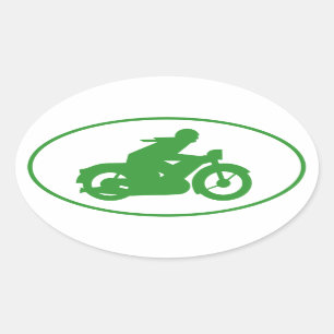 Adesivo Oval Sinal verde de Motorbiker