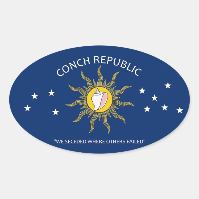 Adesivo Oval Sinalizador Conch Republic (Frente)
