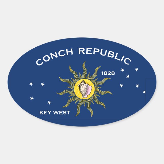 Adesivo Oval Sinalizador Conch Republic