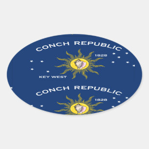 Adesivo Oval Sinalizador Conch Republic