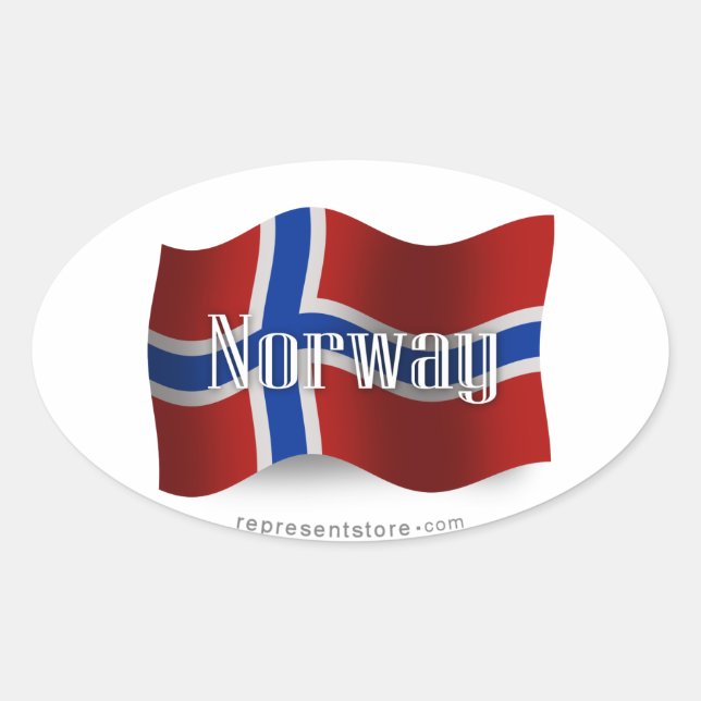 Adesivo Oval Sinalizador de Onda da Noruega (Frente)