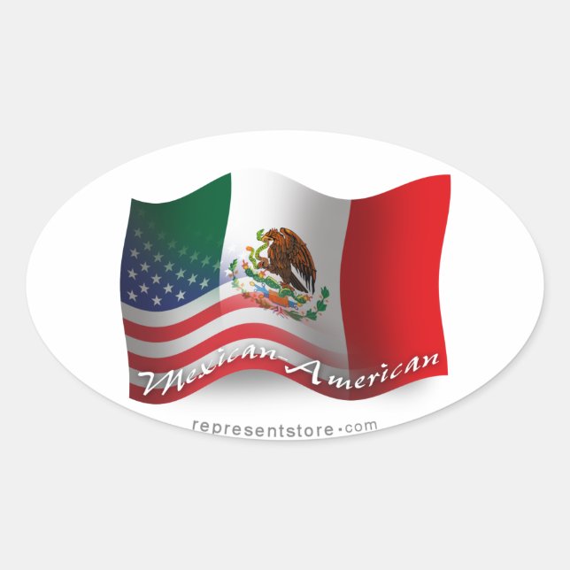 Adesivo Oval Sinalizador de Onda Mexicano-Americano (Frente)