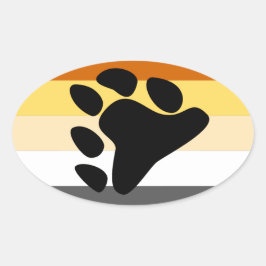 Adesivo Oval Sinalizador de Orgulho de Urso
