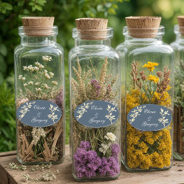 Adesivo Oval Sinfonia Floral de eterno em Azul