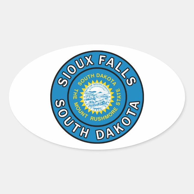 Adesivo Oval Sioux Falls South Dakota (Frente)
