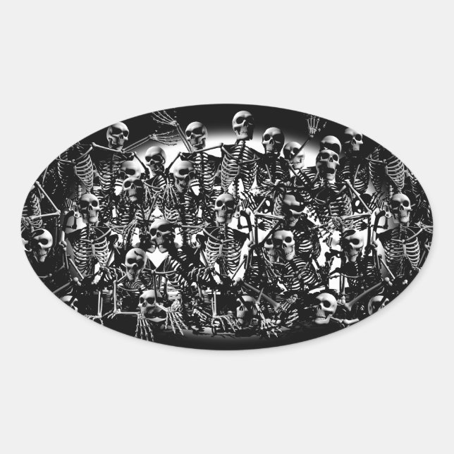 Adesivo Oval Skeleton Horde (Frente)