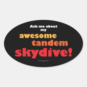 Adesivo Oval Skydive em tandem impressionante
