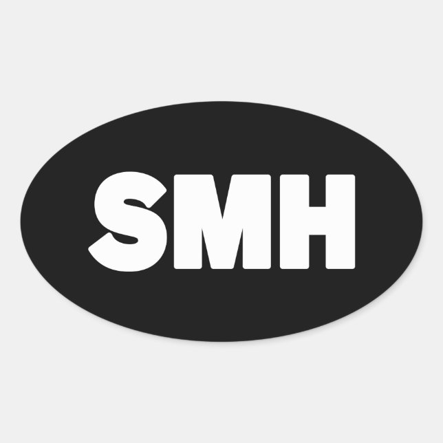 Adesivo Oval SMH | Vinheta Oval de Gíria de Texto (Frente)