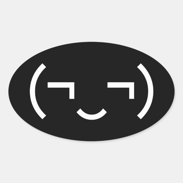 Adesivo Oval Smug Emoticon (‿) (Frente)