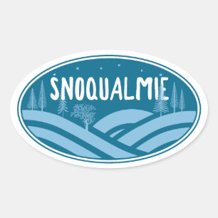 Adesivo Oval Snoqualmie Washington ao Ar Livre