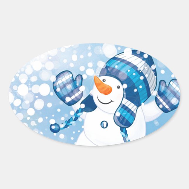 Adesivo Oval Snowman (Frente)