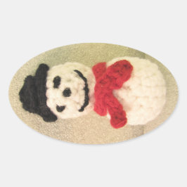Adesivo Oval Snowman Oval Stickers