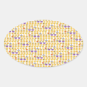 Adesivo Oval sobrecarga do emoji